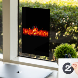 SlipperyJoe's Halloween enorm lettertype in vuur Raamsticker