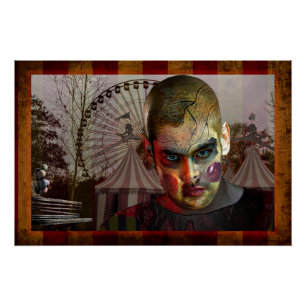 SlipperyJoe's Halloween griezelige man pop surreal Perfect Poster