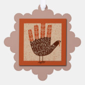 SlipperyJoe's hand spreekt de dankbare familielede Ornament Kaart (Achterkant)