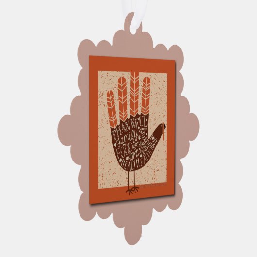 SlipperyJoe's hand spreekt de dankbare familielede Ornament Kaart (Rechts)