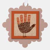 SlipperyJoe's hand spreekt de dankbare familielede Ornament Kaart (Voorkant)