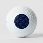 SlipperyJoe's Hanukkah green rows Stars of David c Golfballen (Voorkant)
