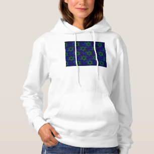 SlipperyJoe's Hanukkah groene rijen Davidssterren Hoodie