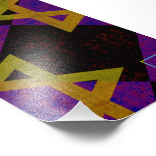 SlipperyJoe's Hanukkah-thema afbeelding goudgeel  Foto Afdruk