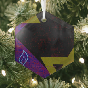 SlipperyJoe's Hanukkah-thema afbeelding goudgeel  Glas Ornament