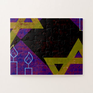 SlipperyJoe's Hanukkah-thema afbeelding goudgeel  Legpuzzel