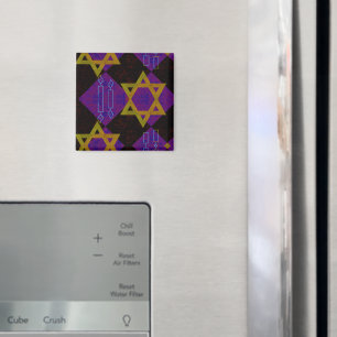 SlipperyJoe's Hanukkah-thema afbeelding goudgeel  Magneet