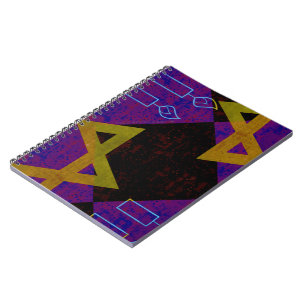 SlipperyJoe's Hanukkah-thema afbeelding goudgeel Notitieboek