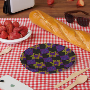 SlipperyJoe's Hanukkah-thema afbeelding goudgeel Papieren Bordje