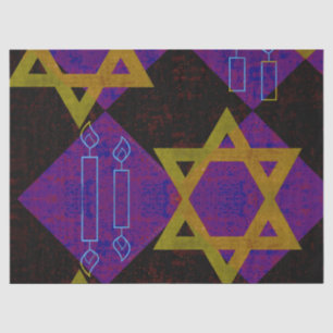 SlipperyJoe's Hanukkah-thema afbeelding goudgeel  Tissuepapier