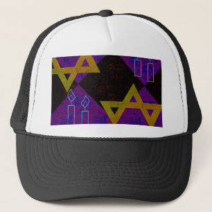 SlipperyJoe's Hanukkah-thema afbeelding goudgeel  Trucker Pet