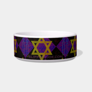 SlipperyJoe's Hanukkah-thema afbeelding goudgeel  Voerbakje