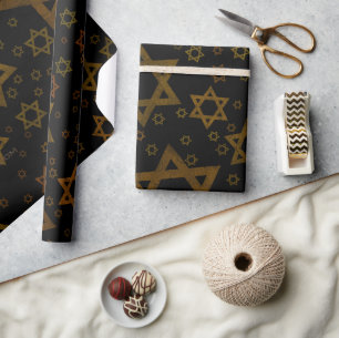 SlipperyJoe's Hanukkah-thema Ster David artistiek Cadeaupapier