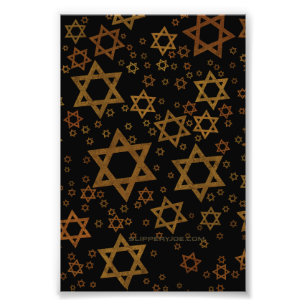 SlipperyJoe's Hanukkah-thema Ster David artistiek  Foto Afdruk