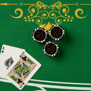 SlipperyJoe's Hanukkah-thema Ster David artistiek  Poker Chips