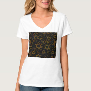 SlipperyJoe's Hanukkah-thema Ster David artistiek T-shirt