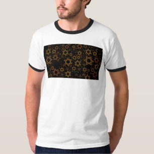 SlipperyJoe's Hanukkah-thema Ster David artistiek T-shirt