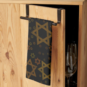 SlipperyJoe's Hanukkah-thema Ster David artistiek Theedoek