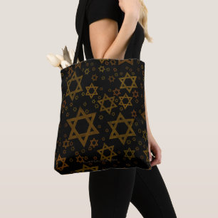 SlipperyJoe's Hanukkah-thema Ster David artistiek Tote Bag