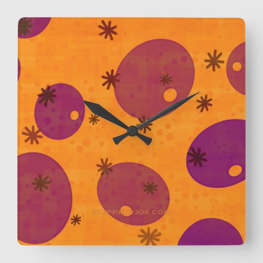 SlipperyJoe's Happy Chanoeka Joodse Hebreeuwse gel Vierkante Klok (Voorkant)