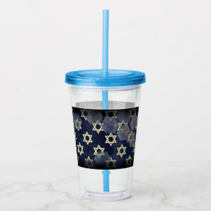 SlipperyJoe's Happy Chanoeka meerdere sterren van Acryl Drinkbeker