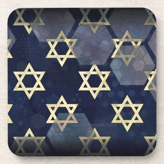 SlipperyJoe's Happy Chanoeka meerdere sterren van  Bier Onderzetter (Voorkant)