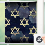 SlipperyJoe's Happy Chanoeka meerdere sterren van  Raamsticker<br><div class="desc">SlipperyJoe's Happy Hanukkah meerdere Star of David symbolen Artistieke Viering Joods Hebreeuws Chanoeka geschenken Decoraties Jodendom religie significante symboliek Relevante cultuurgodsdienstige contexten verschillende zeshoekige vormen donkerblauw paarse tinten donkerblauwe abstracte achtergrond gelaagde textuur uiterlijk</div>