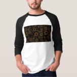 SlipperyJoe's Happy Chanoeka meerdere sterren van  T-shirt<br><div class="desc">SlipperyJoe's Happy Chanoeka meerdere Stars of David patroon artistieke Viering Joodse identiteit erfgoed Hebreeuws Chanoeka geschenken decoraties Judaïsme belangrijk symbool religie verschillende maten bruin goud tinten visueel aantrekkelijk ingewikkeld ontwerp</div>