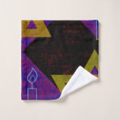 SlipperyJoe's Happy Chanoeka-ster van David Menora Bad Handdoek (Wasdoekje)