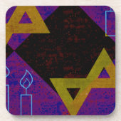 SlipperyJoe's Happy Chanoeka-ster van David Menora Bier Onderzetter (Voorkant)