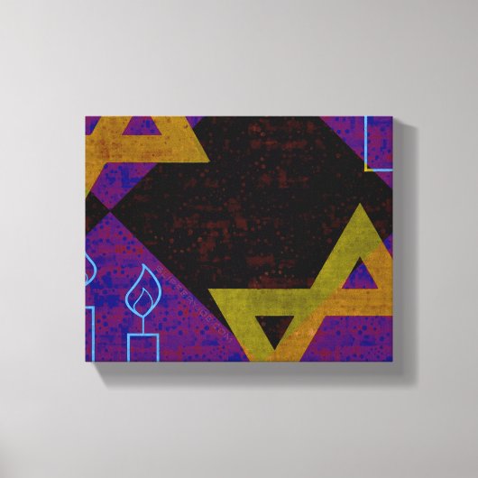 SlipperyJoe's Happy Chanoeka-ster van David Menora Canvas Afdruk (Voorkant)