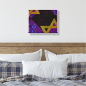 SlipperyJoe's Happy Chanoeka-ster van David Menora Canvas Afdruk (Insitu (Slaapkamer))