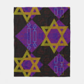 SlipperyJoe's Happy Chanoeka-ster van David Menora Fleece Deken (Voorkant)