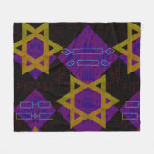 SlipperyJoe's Happy Chanoeka-ster van David Menora Fleece Deken (Voorkant (Horizontaal))