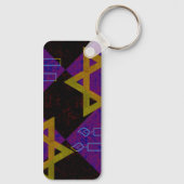 SlipperyJoe's Happy Chanoeka-ster van David Menora Sleutelhanger (Achterkant)