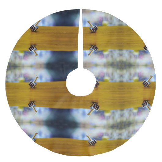 SlipperyJoe's Happy Chanoeka vierzijdig draaiend Kerstboom Rok (Voorkant)