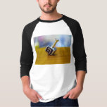 SlipperyJoe's Happy Chanoeka vierzijdig draaiend T-shirt<br><div class="desc">SlipperyJoe's Happy Hanukkah vierzijdig draaiende top dreidel artistieke Celebration Kaarsen Joods Hebreeuws Chanoeka geschenken decoraties Jodendom religie Hebreeuwse letter Nun traditionele speelgoed kinderen volwassen spel cultureel symbool metallic glanzende afwerking houten oppervlak</div>