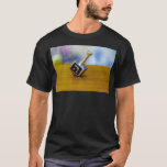 SlipperyJoe's Happy Chanoeka vierzijdig draaiend T-shirt<br><div class="desc">SlipperyJoe's Happy Hanukkah vierzijdig draaiende top dreidel artistieke Celebration Kaarsen Joods Hebreeuws Chanoeka geschenken decoraties Jodendom religie Hebreeuwse letter Nun traditionele speelgoed kinderen volwassen spel cultureel symbool metallic glanzende afwerking houten oppervlak</div>