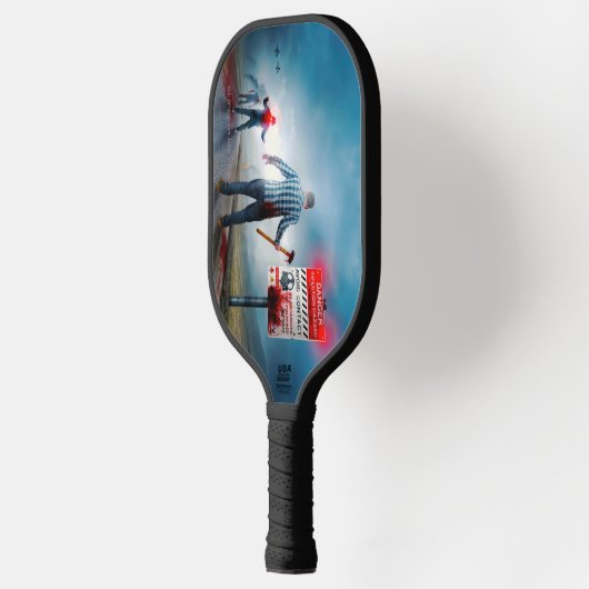 SlipperyJoe's Happy Halloween dode zombies eng b Pickleball Paddle (Links)