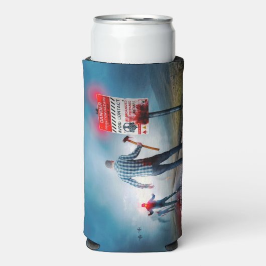 SlipperyJoe's Happy Halloween dode zombies eng b Seltzer Blikjeskoeler (Seltzer Voorkant)