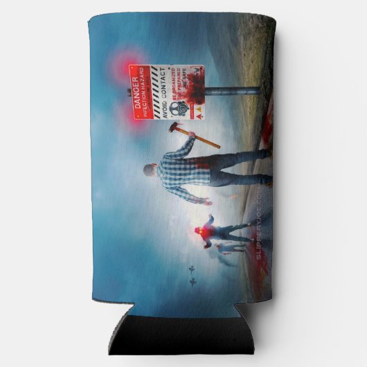 SlipperyJoe's Happy Halloween dode zombies eng b Seltzer Blikjeskoeler (Achterkant)