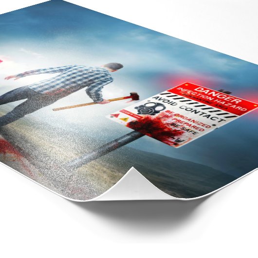 SlipperyJoe's Happy Halloween dode zombies vliegpl Foto Afdruk (Hoek)