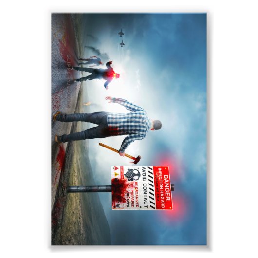 SlipperyJoe's Happy Halloween dode zombies vliegpl Foto Afdruk (Voorkant)