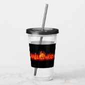 SlipperyJoe's Happy Halloween pompoen gloeiende og Acryl Drinkbeker (Achterkant)