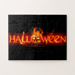 SlipperyJoe's Happy Halloween pompoen LGBTQIA vuur Legpuzzel