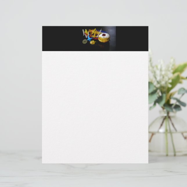 SlipperyJoe's Happy Hanukkah Star of David munt me Briefhoofd (Staand voorkant)