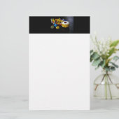 SlipperyJoe's Happy Hanukkah Star of David munt me Briefpapier (Staand voorkant)