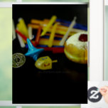 SlipperyJoe's Happy Hanukkah Star of David munt me Raamsticker<br><div class="desc">SlipperyJoe's Happy Hanukkah Star of David munt menorah kleurrijke kaarsen Celebration Jewish sufganiyah traktatie Hebreeuwse Chanoeka dreidels traditionele spinning topjes geschenken decoraties Judaïsme religie Artistieke gelei-gevulde donut poedersuiker</div>