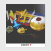 SlipperyJoe's Happy Hanukkah Star of David munt me Sticker (Vel)