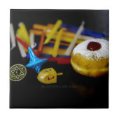 SlipperyJoe's Happy Hanukkah Star of David munt me Tegeltje (Voorkant)